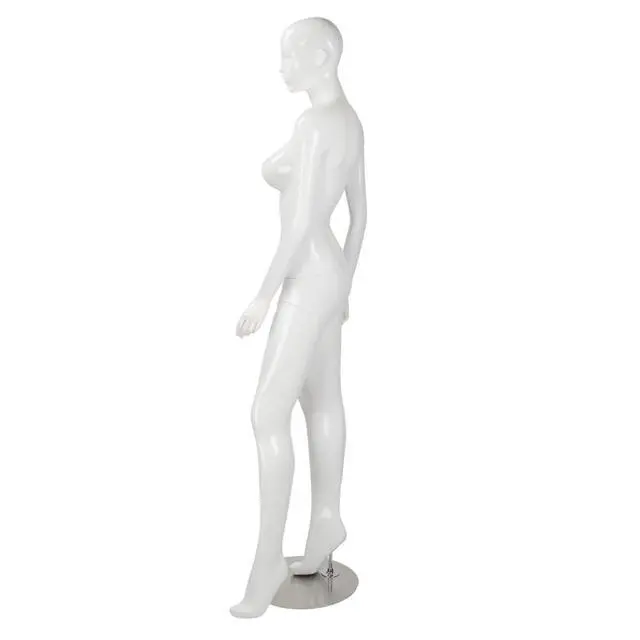 Alt view image 4 of 6 - Mannequin Full Body Female Glossy White Cameo Fiberglass Female Mannequin Full Body 5'10" Height with Base, Shoe Size 10, Chest 36", Waist 26", Hip 33"
