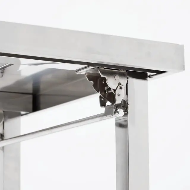Alt view image 6 of 6 - Stainless Steel Work Table, 24'' x 60'' Folding Table for Kitchen, NSF Commercial Heavy Duty Stainless Steel Prep Table with Adjustable Undershelf, for Kitchen, Restaurant, Home