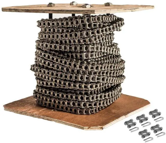 Main image of 40 SS Stainless Steel Roller Chain 50 Feet with 5 Connecting Links