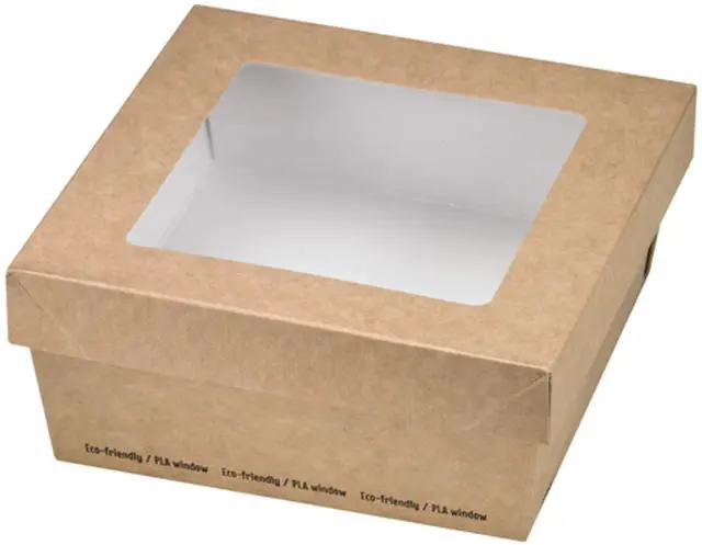 Main image of 210KRAYB135 -charcuterie box,Kray Box with Window Lid- craft paper cake boxes-grazing box-(22 oz, 4.7" x 4.7" x 2") - Case of 250