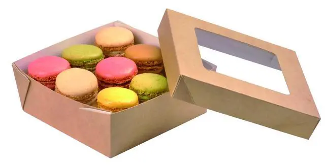 Alt view image 3 of 6 - 210KRAYB135 -charcuterie box,Kray Box with Window Lid- craft paper cake boxes-grazing box-(22 oz, 4.7" x 4.7" x 2") - Case of 250