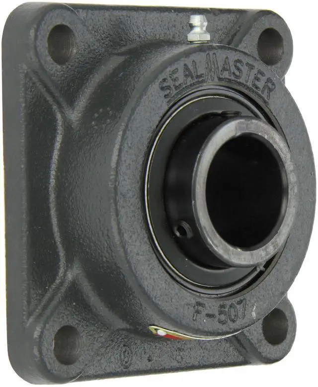 Main image of SF-24 Standard Duty Flange Unit, 4 Bolt, Regreasable, Felt Seals, Setscrew Locking Collar, Cast Iron Housing, 1-1/2" Bore, 5-1/8" Overall Length, 4" Bolt Hole Spacing Width, 9/16" Flange Height, ±2 De