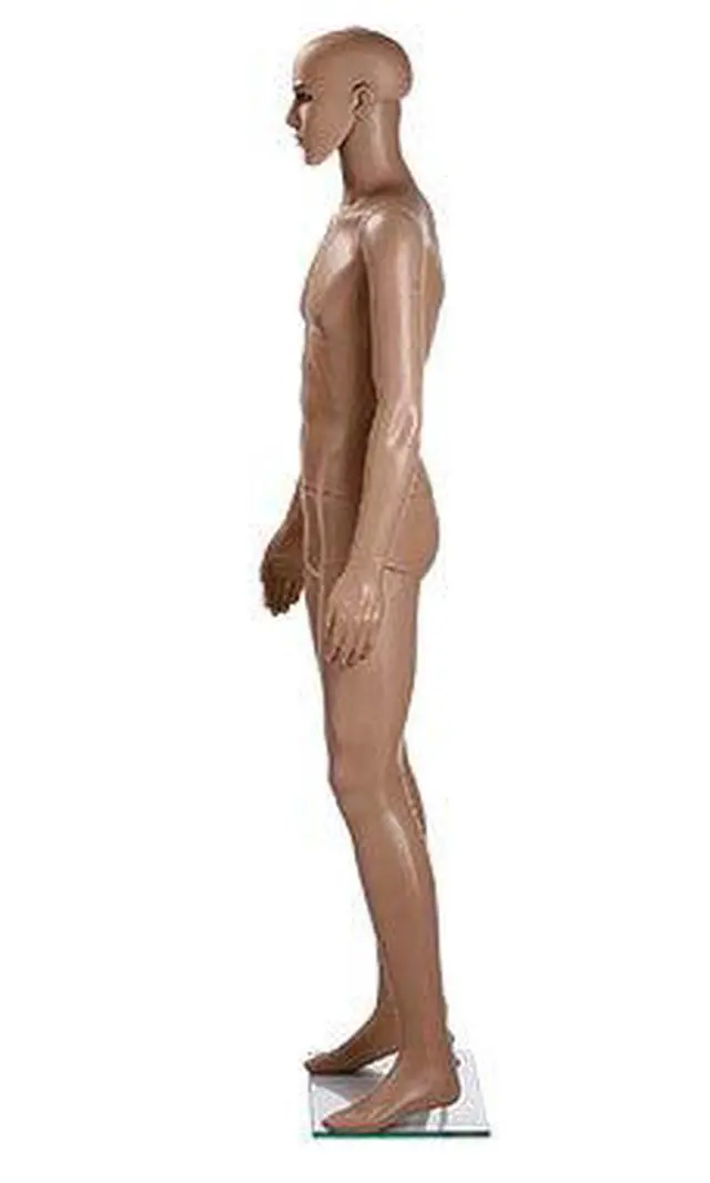 Alt view image 4 of 4 - Mannequin Full Body - Male Mannequin Full Body with Base, 6' 2½" Height, Caucasian Complexion Plastic Mannequin Body for Display