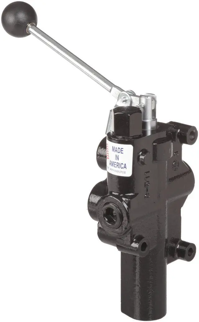 Alt view image 2 of 2 - RD-2575-T4-EDA1 Directional Control Valve, Logsplitter, 4 Ways, 3 Positions, 3 Position Detent, Cast Iron, 3000 psi, Lever Handle, 20 gpm, In/Out: 3/4" NPTF, Work 1/2" NPTF