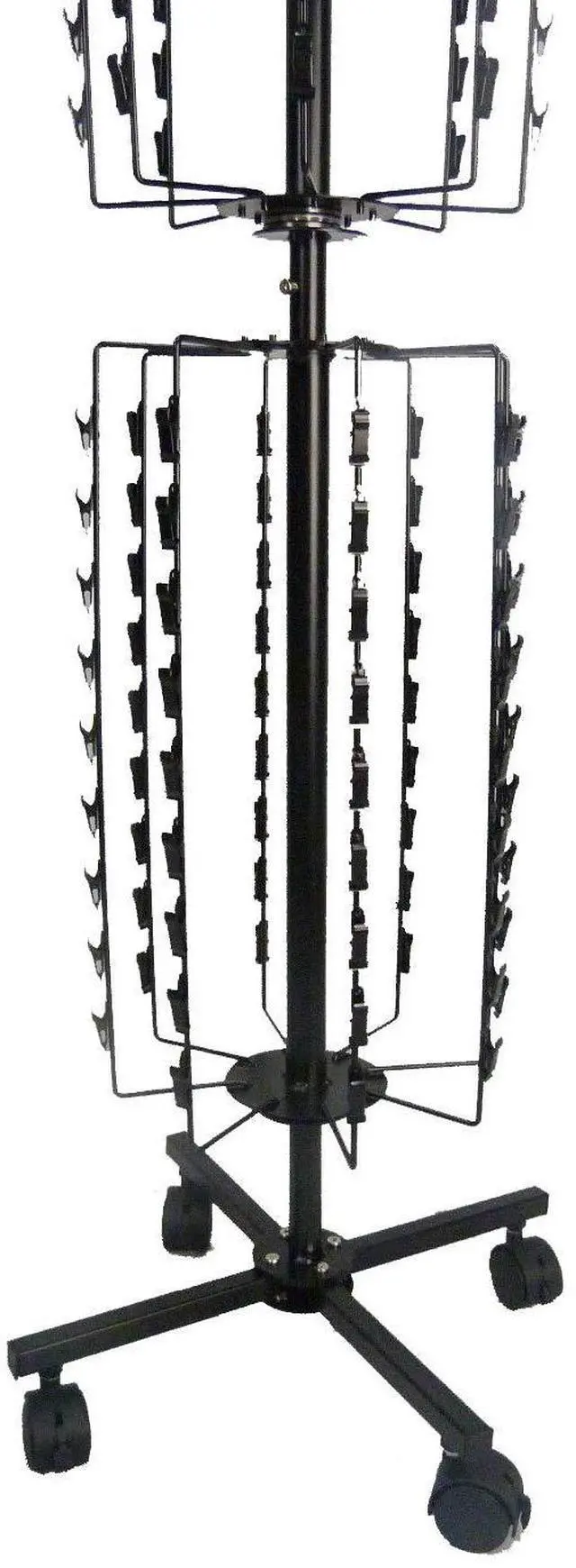 Alt view image 2 of 6 - ® Floorstanding Compatible with Strip Rack w/Header, Rotating, 144 Clips - Black 15967NEW-NPF