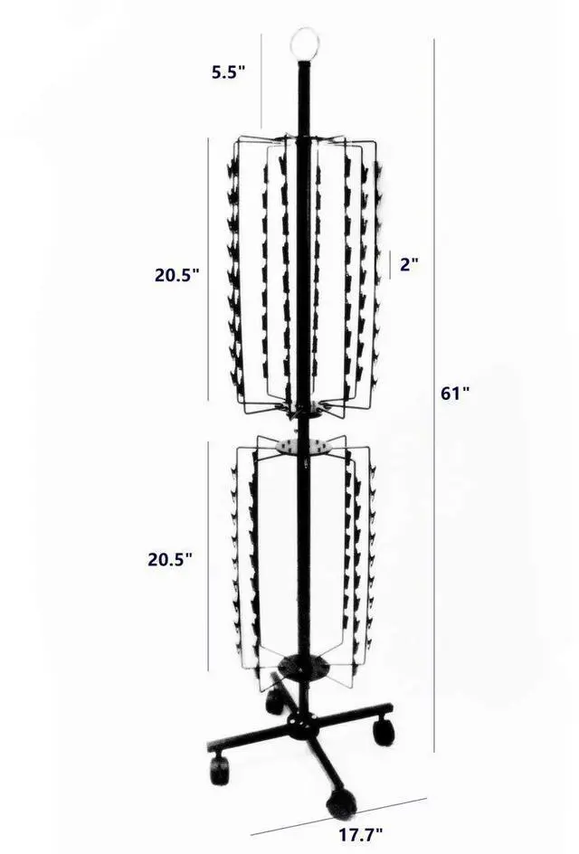Alt view image 5 of 6 - ® Floorstanding Compatible with Strip Rack w/Header, Rotating, 144 Clips - Black 15967NEW-NPF