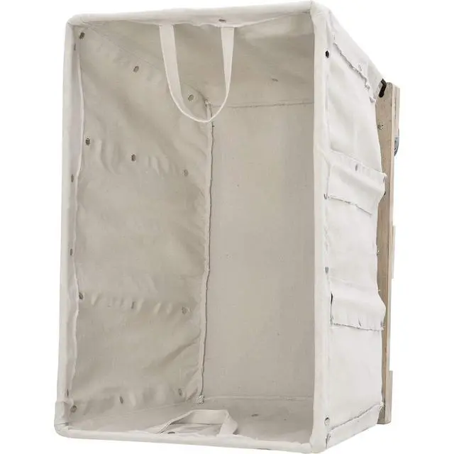 Alt view image 4 of 5 - 8 Bushel, Canvas Basket Bulk Truck, 34" L x 22" W x 30-1/2"H, Unassembled, Rolling Laundry Cart, Commercial Material Handling Cart with Swivel Rubber Casters