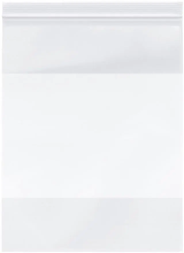 Main image of 10" x 13" (Case of 1,000), 4 Mil with White-Block Heavy Duty Zipper Reclosable Plastic Bags