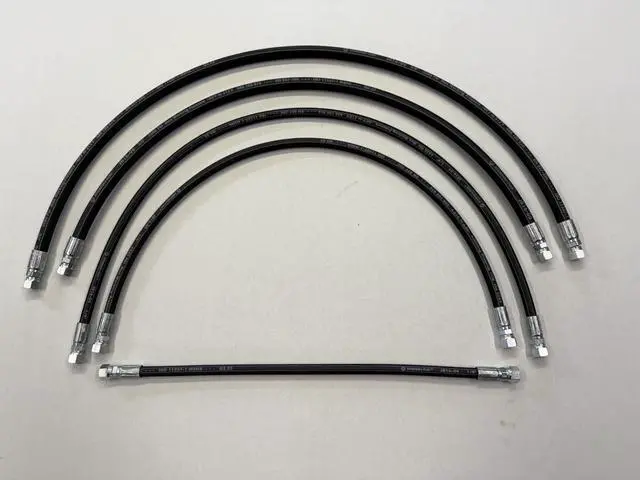 Main image of fits FISHER Snowplow Hydraulic Hose Set (all 5) for XV2 XTREMEV XV1 Premium R16 Upgraded 2 wire braid, Heavier duty, higher working pressure & better bend radius Assembled in USA -ships quick