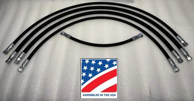 Alt view image 2 of 2 - fits FISHER Snowplow Hydraulic Hose Set (all 5) for XV2 XTREMEV XV1 Premium R16 Upgraded 2 wire braid, Heavier duty, higher working pressure & better bend radius Assembled in USA -ships quick