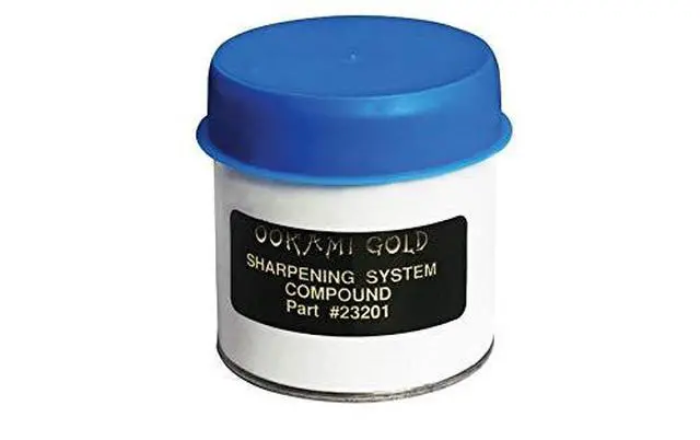 Alt view image 2 of 2 - CR-2 Scissors Tube + Wolff Ookami Gold Polishing Wheel with Free Polishing Compound Included - 5" Wheel fits Wolff Scissor Sharpening Machines (Ookami Gold Polishing Wheel with Compound)
