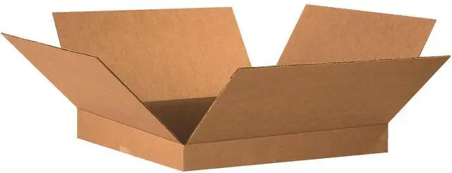 Main image of P2020240PK Flat Corrugated Boxes, 20" L x 20" W x 2" H, Kraft (Pack of 40)