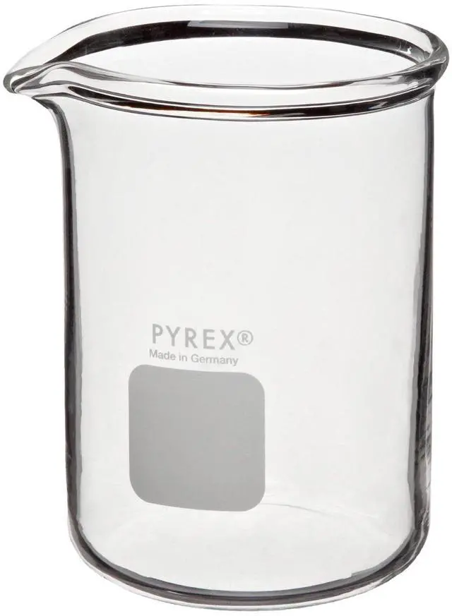 Main image of Pyrex 1003-250 Glass 250mL Graduated Low Form Heavy Duty Griffin Beaker, 25mL Graduation Interval, with Double Scale (Pack of 12)