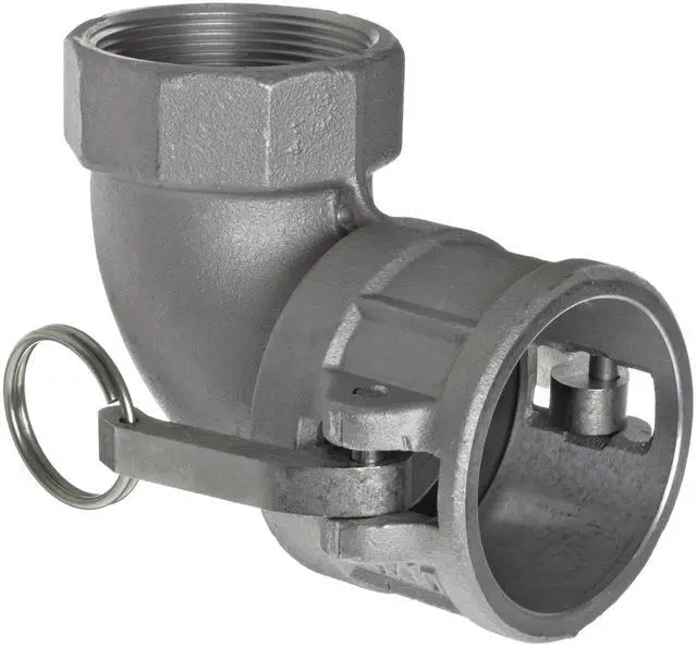 Main image of 400D-90AL Aluminum Type D Cam and Groove Hose Fitting, 90 Degree Elbow, 4" Socket x 4" NPT Female