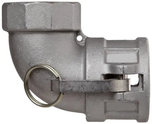 Alt view image 2 of 3 - 400D-90AL Aluminum Type D Cam and Groove Hose Fitting, 90 Degree Elbow, 4" Socket x 4" NPT Female