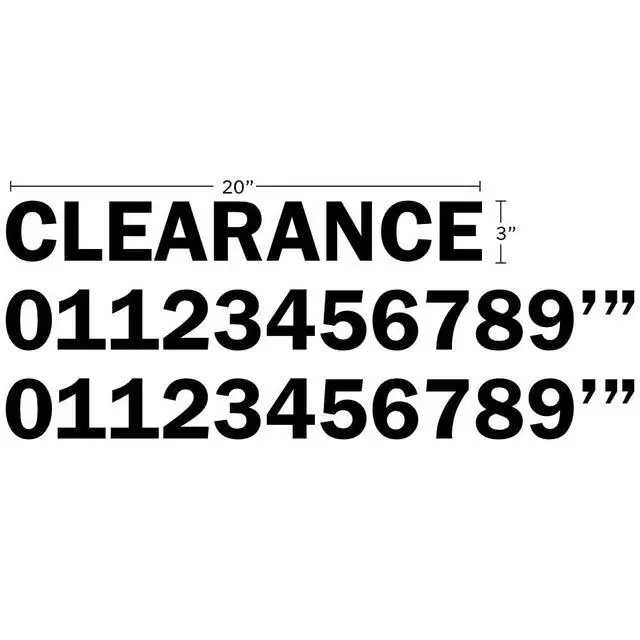 Alt view image 2 of 3 - ClearanceGard 4 x 80 Clearance Bar Kit- Clearance X XX Lettering - (White Black Tape)