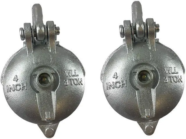 Main image of 1 EA 2 EA Snatch Block, Yarding Block Wire Rope Cable Pulley 3" 4" 5" 6" (4" Yarding Block, 2 EA)
