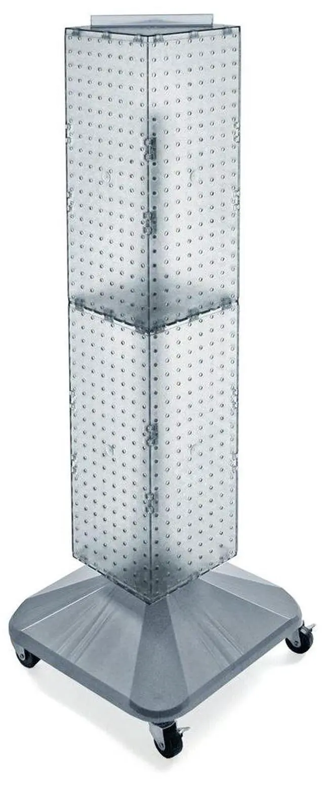 Main image of 703388-CLR Standard Four-Sided Interlocking Pegboard Tower, Clear Translucent