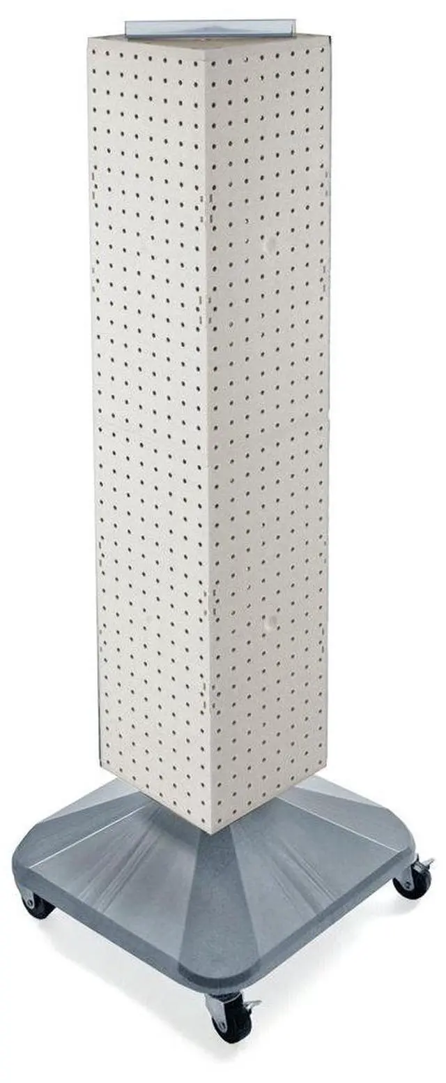 Main image of 703388-WHT Standard Four-Sided Interlocking Pegboard Tower, White Solid