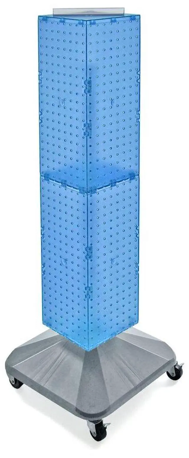 Main image of 703388-BLU Standard Four-Sided Interlocking Pegboard Tower, Blue Translucent