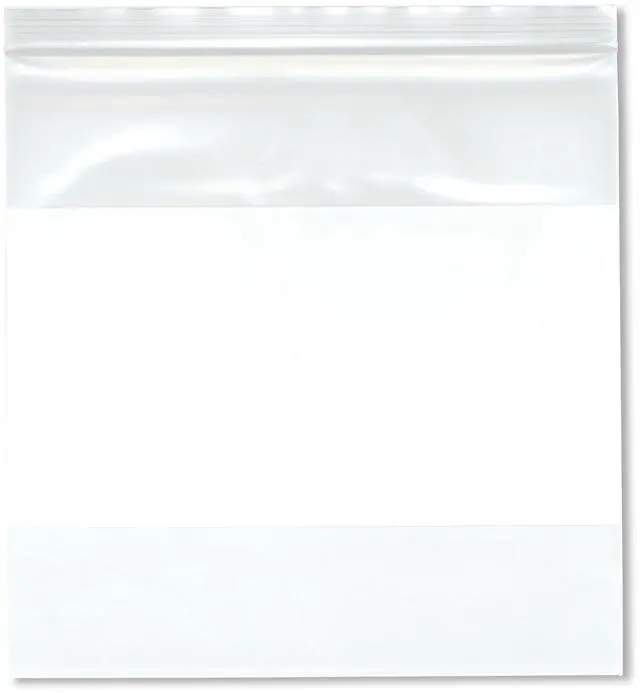 Main image of 8" x 8" (Pack of 500), 4 Mil Heavy Duty White-Block Zipper Reclosable Plastic Bags