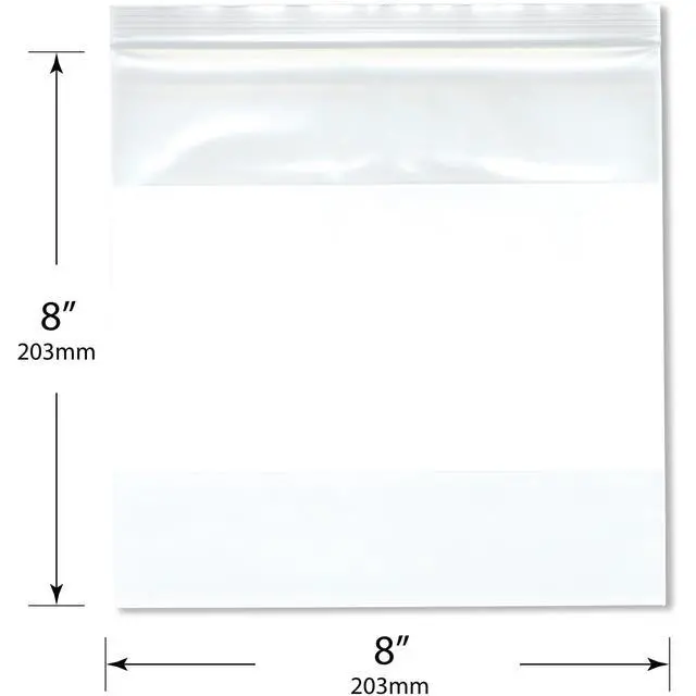 Alt view image 2 of 3 - 8" x 8" (Pack of 500), 4 Mil Heavy Duty White-Block Zipper Reclosable Plastic Bags