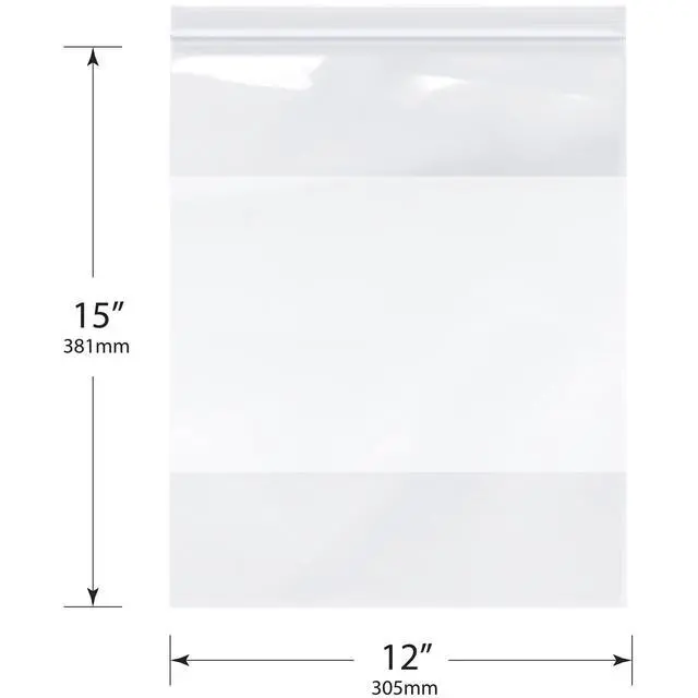 Alt view image 2 of 4 - 12" x 15" (Pack of 500), 2 Mil with White-Block Zipper Reclosable Plastic Bags