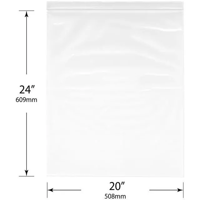 Alt view image 2 of 3 - 20" x 24" (Case of 250), 4 Mil Heavy Duty Zipper Reclosable Plastic Bags