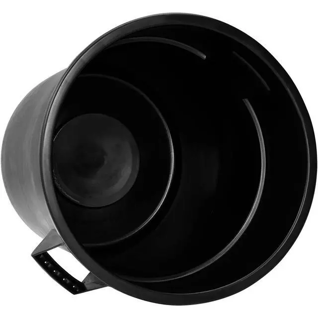Alt view image 2 of 6 - Commercial Round Trash Can, 55 Gallon Capacity, Plastic Garbage Can, Indoor and Outdoor Utility Trash Can, Black, 26-1/4"W x 33-1/8"H, No Lid