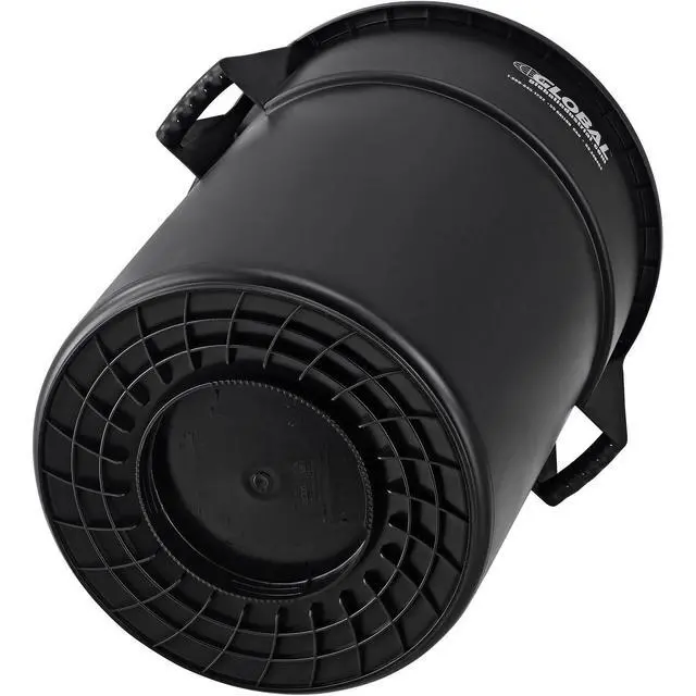 Alt view image 3 of 6 - Commercial Round Trash Can, 55 Gallon Capacity, Plastic Garbage Can, Indoor and Outdoor Utility Trash Can, Black, 26-1/4"W x 33-1/8"H, No Lid