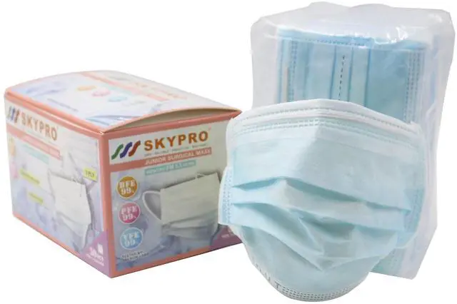 Main image of 50PCS Medical Grade ASTM Level 1 Standard 3-Ply Kids White/Blue Disposable Face Mask Protective PPE (20, Blue)