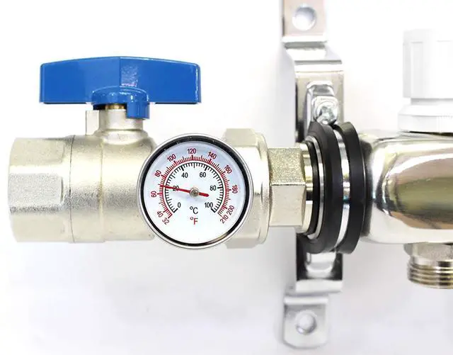 Alt view image 3 of 6 - PEX Manifold Radiant Floor Heating Set 3 Loop System Stainless Steel Heated Hydronic Heating For 1/2" Oxygen Barrier Tubing