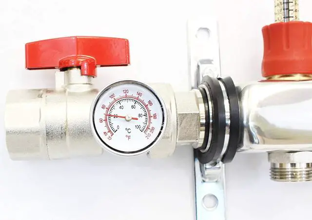 Alt view image 4 of 6 - PEX Manifold Radiant Floor Heating Set 3 Loop System Stainless Steel Heated Hydronic Heating For 1/2" Oxygen Barrier Tubing