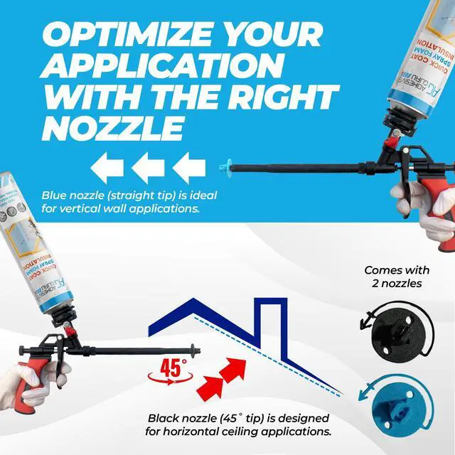 Alt view image 5 of 6 - Adhesive Guru Spray Foam Insulation Kit (2 x 32.80 oz), Polyurethane Self-Expanding Adhesive Foam, Closed Cell Heat Insulation and Acustic Spray with Cleaner and Dispensing Gun