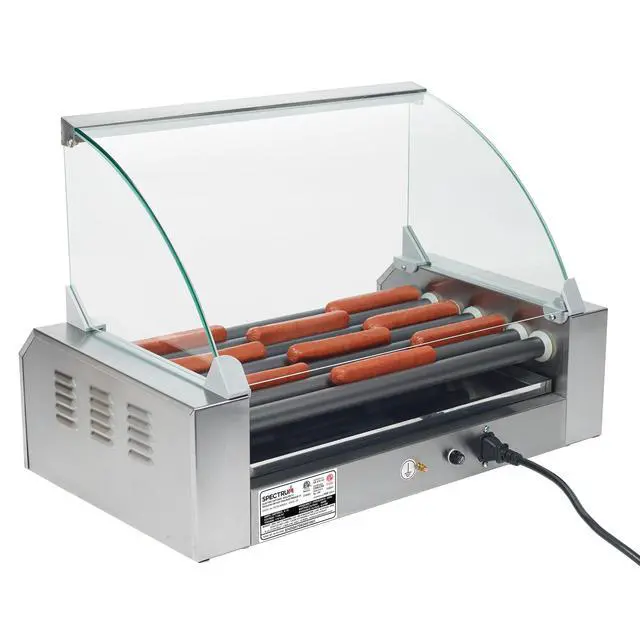 Alt view image 6 of 6 - EHDG-7R Hot Dog Roller Grill with Dual Heating Zones, 7 Rollers