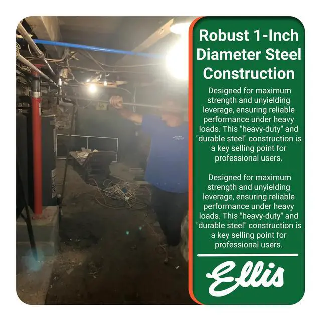 Alt view image 6 of 6 - 1" Diameter Steel Adjustment Rod - 60" Length for Heavy Duty Steel Shores & Bridge Jacks - Extra Leverage for Height Adjustment
