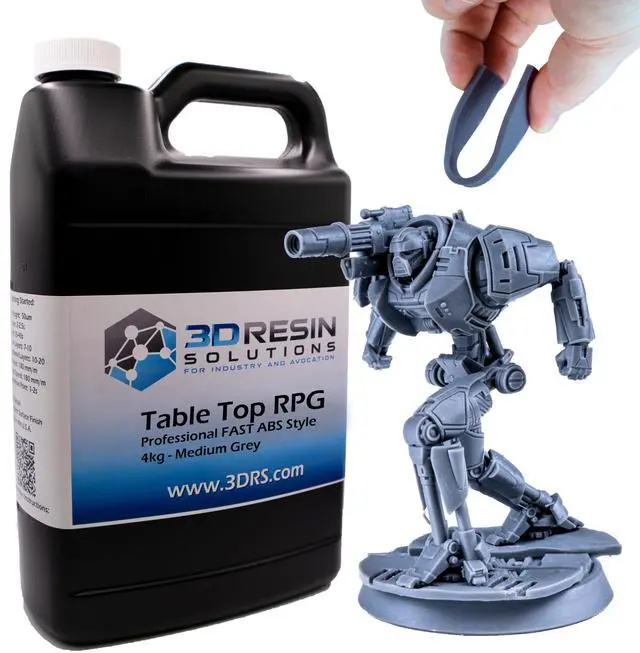 Main image of Table Top RPG 3D Printing Resin by 3DRS High Precision & Durable Resin for Miniatures, Models, Low Shrinkage, Fast Curing, LCD/DLP/SLA Compatible (4kg)