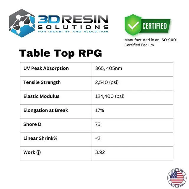 Alt view image 3 of 6 - Table Top RPG 3D Printing Resin by 3DRS High Precision & Durable Resin for Miniatures, Models, Low Shrinkage, Fast Curing, LCD/DLP/SLA Compatible (4kg)