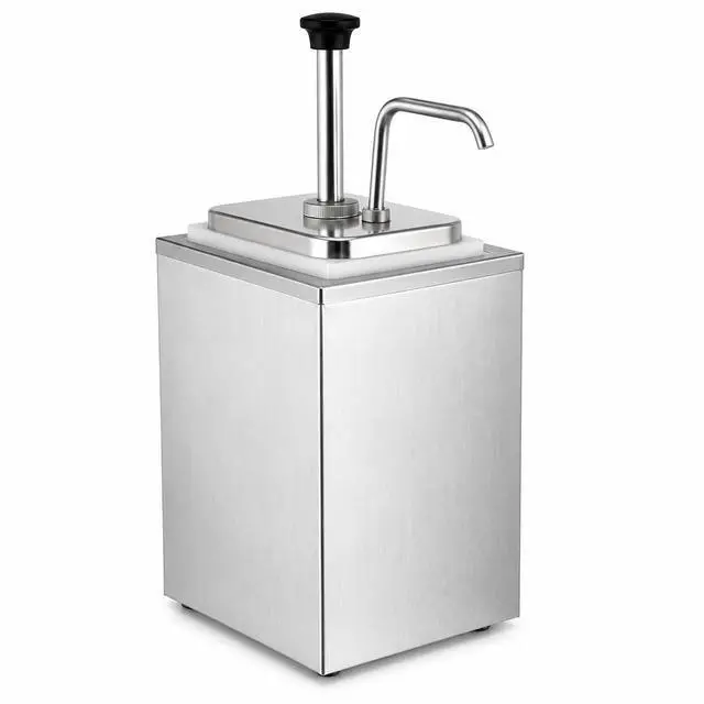 Main image of Commercial Stainless Steel Condiment Dispenser with Pump Single Head Sauce Dispenser for Ketchup, Mustard, Mayo, Syrup & Dressings Countertop Restaurant Food Service Pump Station