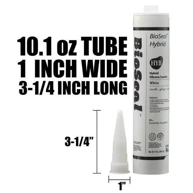Alt view image 4 of 5 - Paintable White BioSeal Silicone Sealant Caulk Waterproof 10.1 oz White Caulking Silicone Adhesive Sealant Cartridge for RV, General Use, Window, Door, Glass for PAINTABLE Silicone Caulk 25 Tubes