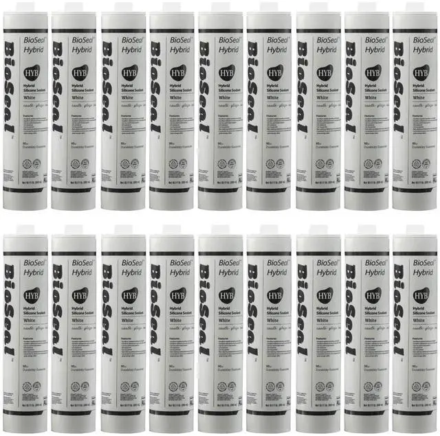 Main image of Paintable White BioSeal Silicone Sealant Caulk Waterproof 10.1 oz White Caulking Silicone Adhesive Sealant Cartridge for RV, General Use, Window, Door, Glass for PAINTABLE Silicone Caulk (18)