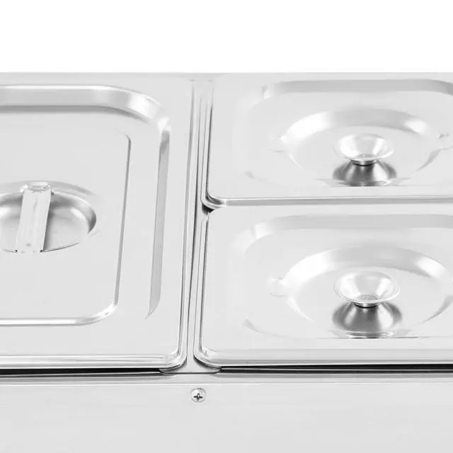 Alt view image 4 of 6 - Electric Commercial Food Warmer,110V 5-Pan Stainless Steel Bain Marie Buffet Food Warmer Steam Table with Temperature Control and Cover,Suitable for Parties,Catering and Restaurants
