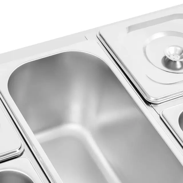 Alt view image 5 of 6 - Electric Commercial Food Warmer,110V 5-Pan Stainless Steel Bain Marie Buffet Food Warmer Steam Table with Temperature Control and Cover,Suitable for Parties,Catering and Restaurants