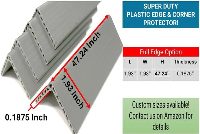 Alt view image 2 of 6 - Plastic Edge & Corner Protectors (1.93'' x 1.93'' x 47.24'') | Waterproof, Reusable Pallet Guards for Packing & Shipping | Alternative to Cardboard Edge Protectors (50 Pack)