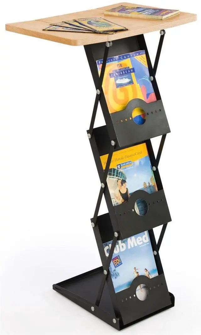 Main image of Portable Table with Folding Design Has (3) Built-in Literature Pockets, Includes a Hard Carry Case