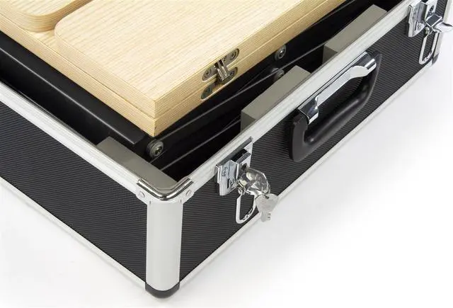 Alt view image 3 of 5 - Portable Table with Folding Design Has (3) Built-in Literature Pockets, Includes a Hard Carry Case