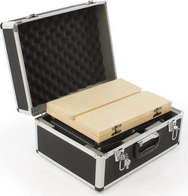 Alt view image 4 of 5 - Portable Table with Folding Design Has (3) Built-in Literature Pockets, Includes a Hard Carry Case