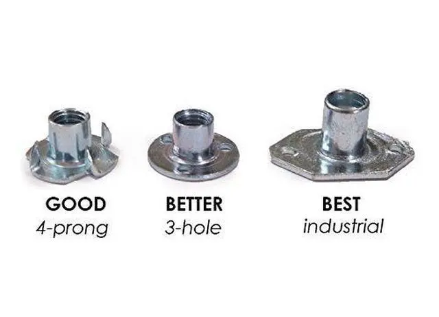 Alt view image 3 of 5 - Four Pronged Zinc T-Nut | Durable Steel Hardware for Rock Climbing Holds | Easy Installation
