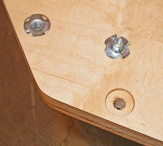 Alt view image 5 of 5 - Four Pronged Zinc T-Nut | Durable Steel Hardware for Rock Climbing Holds | Easy Installation