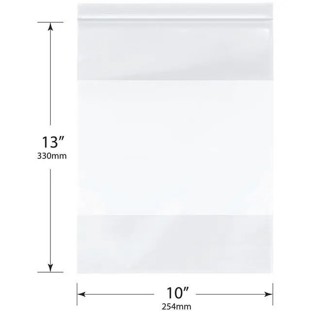 Alt view image 2 of 2 - 10" x 13" (Case of 500), 4 Mil with White-Block Heavy Duty Zipper Reclosable Plastic Bags